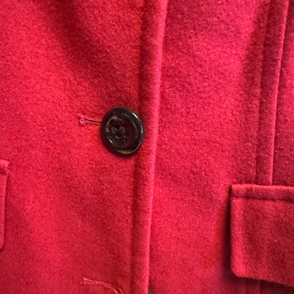 London Fog Women's Vibrant Red Pea‎ Coat - Picture 3 of 10